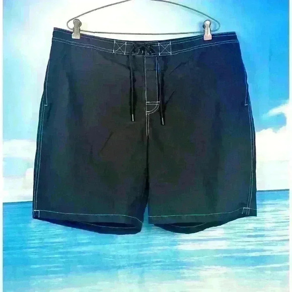 28 PALMS Mens BLACK Trunk Shorts w/FLY Bathing Swimsuit bottoms Pockets size 40 - Picture 1 of 4